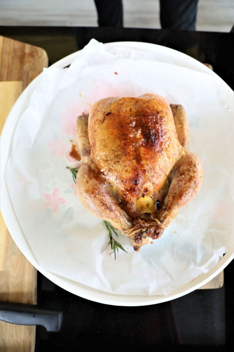 Easy Roasted Herb Stuffed Whole Chicken - foodiechef